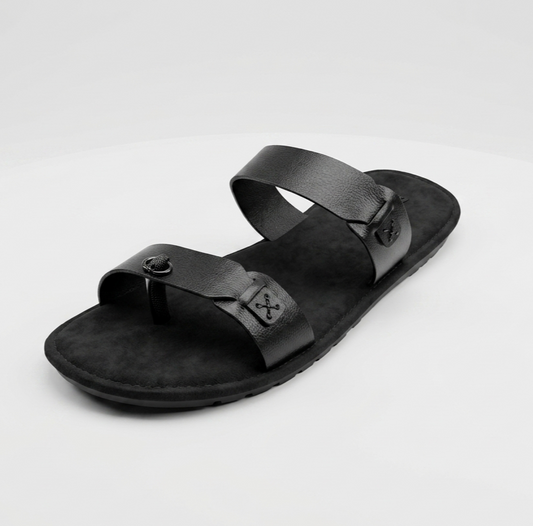 Men's Casual Two-Strap Leather Sandals