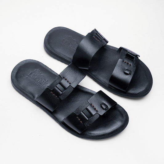 Men's Casual Two-Strap Leather Sandals