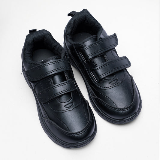 ACTIVO Kids Black Velcro School Shoes