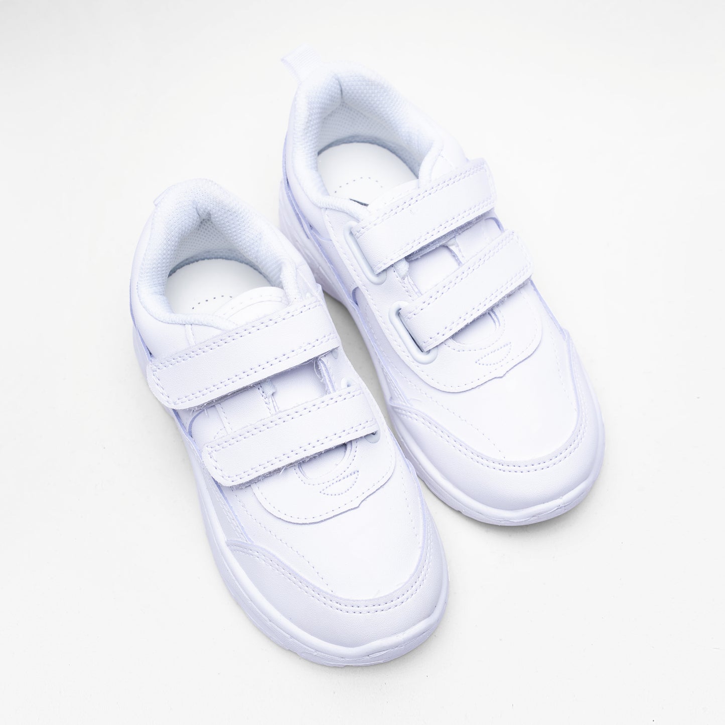 ACTIVO Kids White Velcro School Shoes