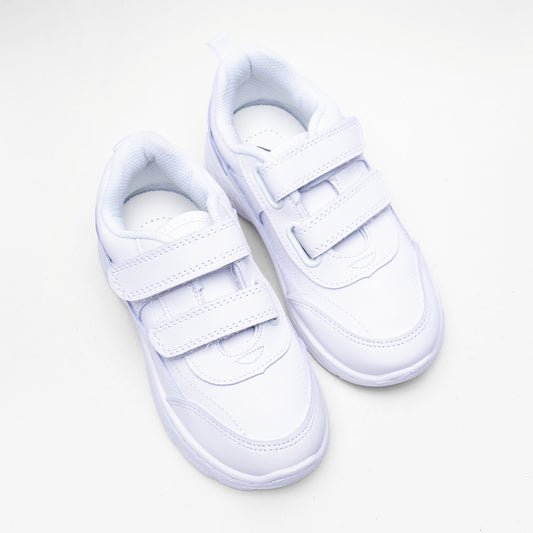 ACTIVO Kids White Velcro School Shoes
