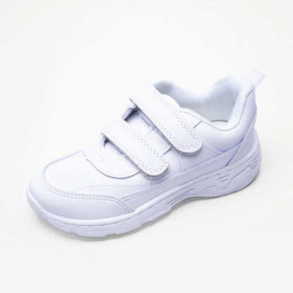ACTIVO Kids White Velcro School Shoes