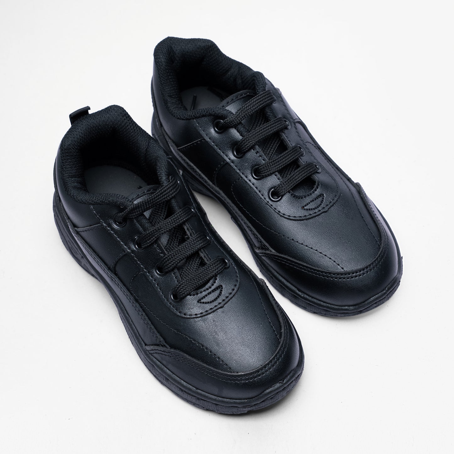 Activo Kids’ Lace-Up Black School Shoes
