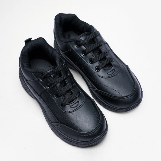 Activo Kids’ Lace-Up Black School Shoes