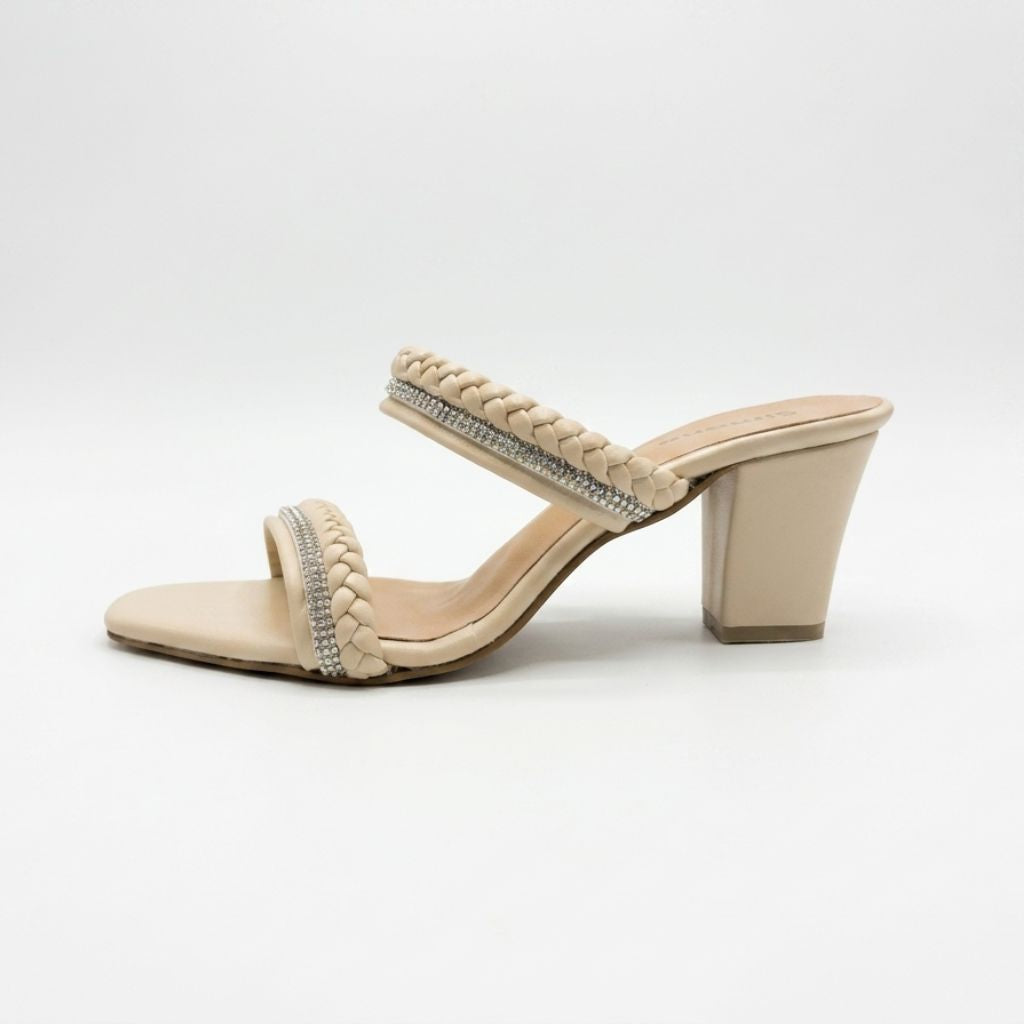 Women's Box Heel Slip On Sandal