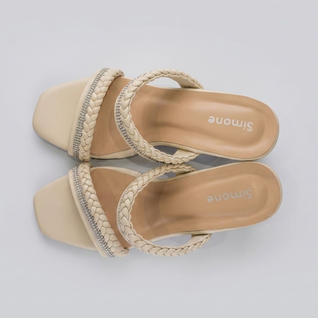 Women's Box Heel Slip On Sandal