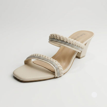 Women's Box Heel Slip On Sandal