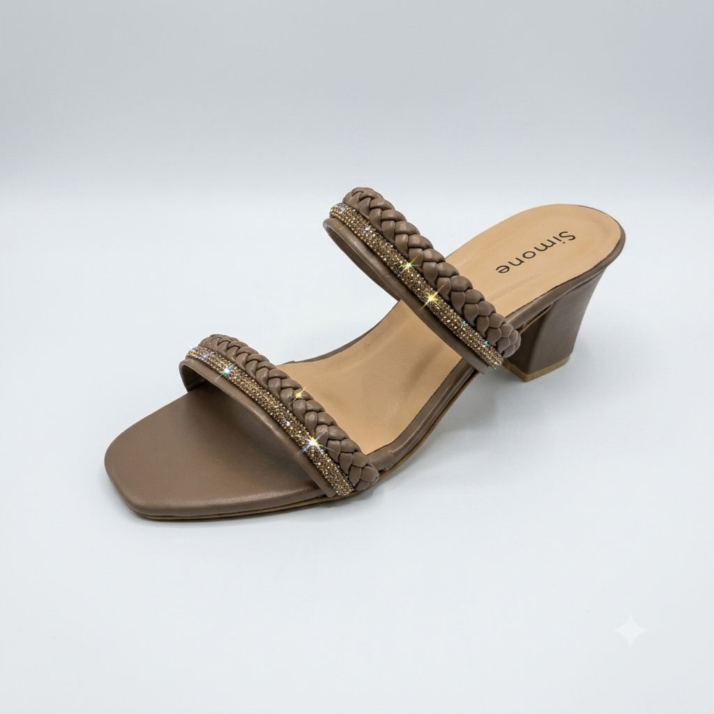 Women's Box Heel Slip On Sandal